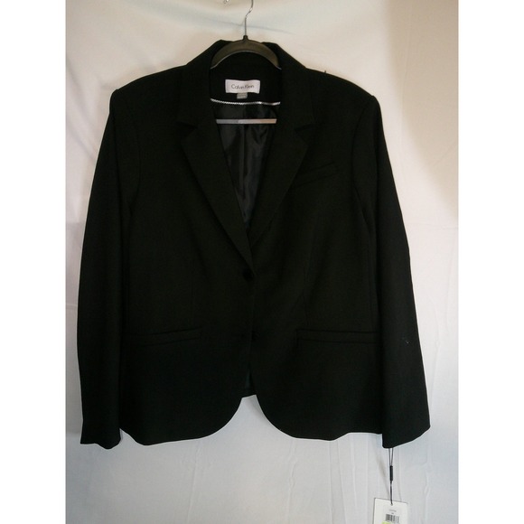 Calvin Klein Women's Black Blazer Size 18W Career Business Jacket $139 NWT - Picture 1 of 4